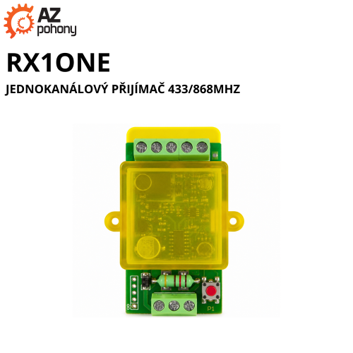 RX1ONE - jednokanálový přijímač 433/868MHz